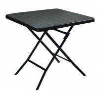 Folding Square Table With Wooden Slates 