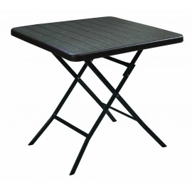 Folding Square Table With Wooden Slates - LC-7294