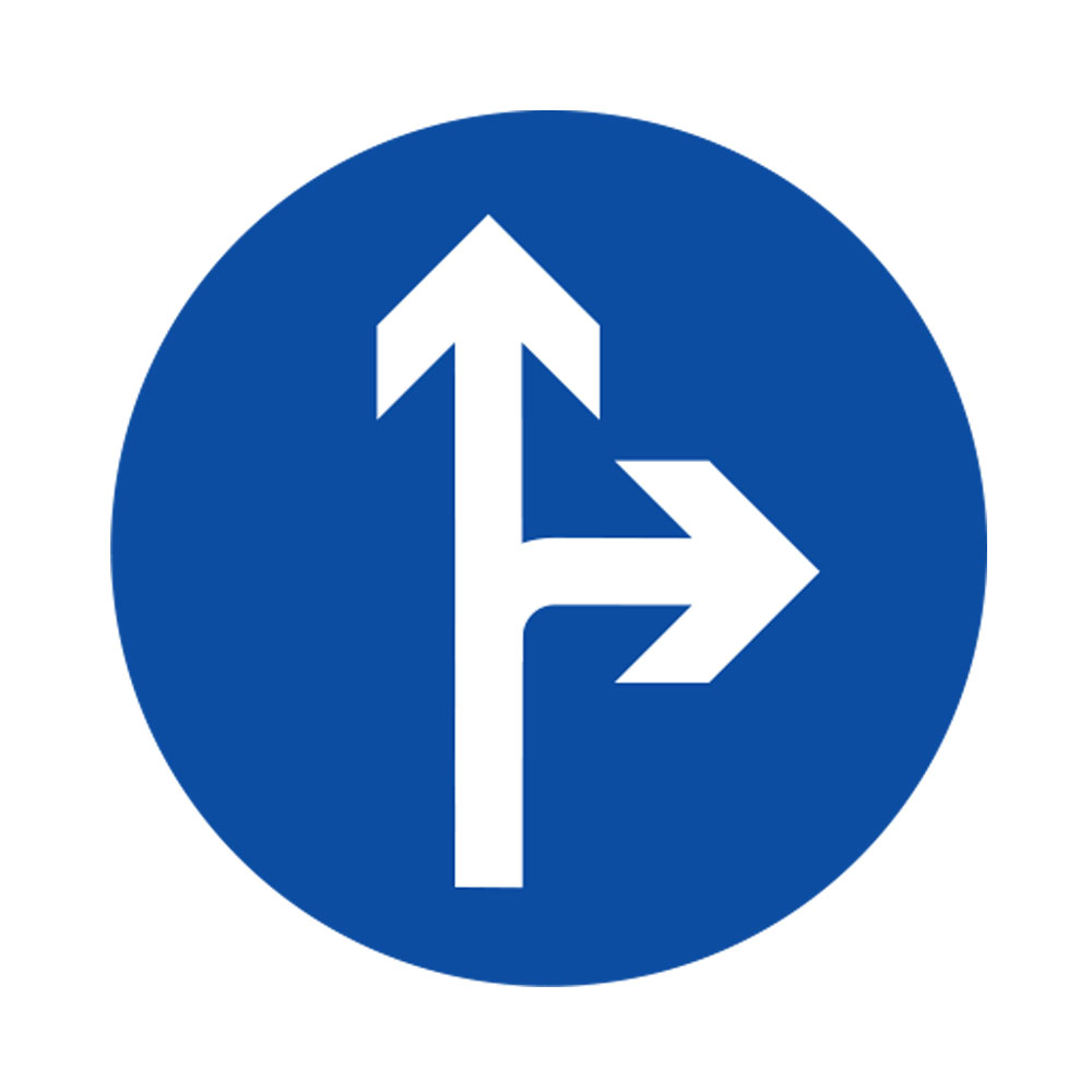 Compulsory Ahead or Turn Right 